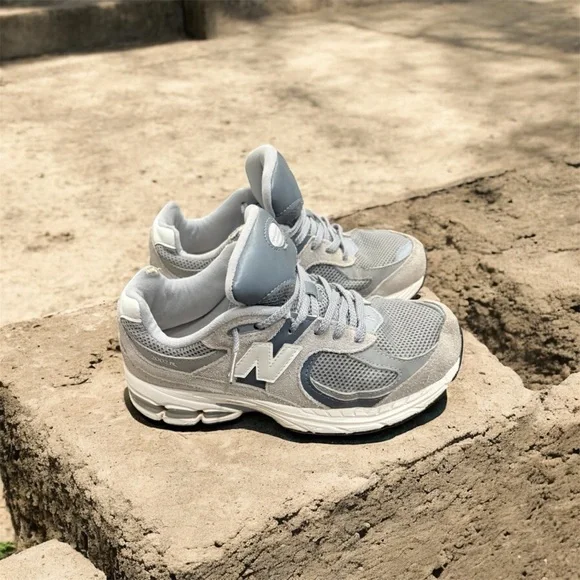 New Balance Kids Gray and White Sneakers - Picture 2 of 5